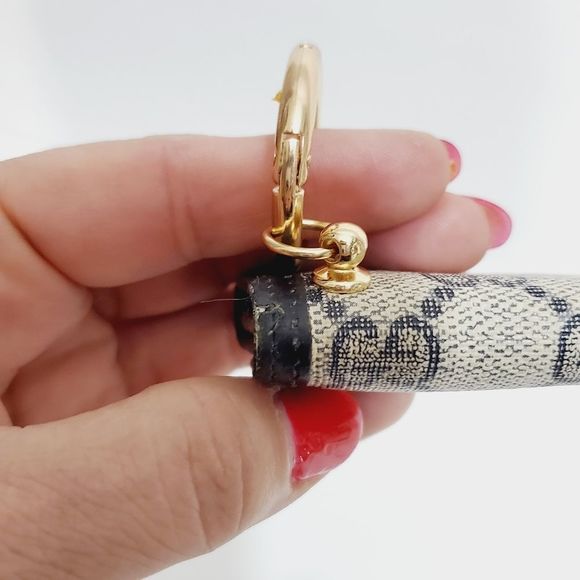 GUCCI auth GG monogram VTG key case hook blue - Picture 7 of 14